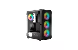 Корпус Logic concept PORTOS MESH+GLASS ARGB fans 4x120mm BLACK (AT-PORTOS-10-0000000-0002) - Фото