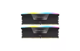 Модуль памяти для компьютера DDR5 64GB (2x32GB) 6000MHz Vengeance RGB Black Corsair (CMH64GX5M2B6000C40) - Фото
