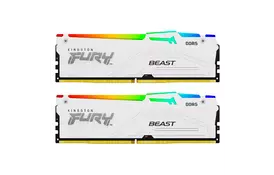 Модуль памяти для компьютера DDR5 32GB 5200 MHz FURY Beast White RGB Kingston Fury (ex.HyperX) (KF552C40BWAK2-32) - Фото