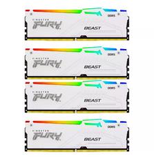 Модуль памяти для компьютера DDR5 128GB (4x32GB) 5600 MHz FURY Beast RGB White Kingston Fury (ex.HyperX) (KF556C40BWAK4-128)