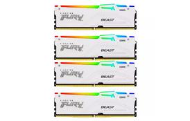 Модуль пам'яті для комп'ютера DDR5 128GB (4x32GB) 5600 MHz FURY Beast RGB White Kingston Fury (ex.HyperX) (KF556C40BWAK4-128) - Фото