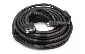 Кабель мультимедийный PowerPlant VGA-VGA, 15м, Double ferrites - Фото