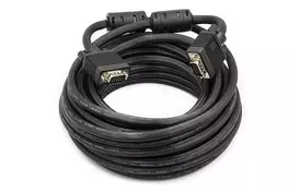 Кабель мультимедийный PowerPlant VGA-VGA, 10м, Double ferrites - Фото