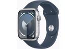 Смарт-часы Apple Watch Series 9 GPS 45mm Silver Aluminium Case with Storm Blue Sport Band - M/L (MR9E3QP/A)