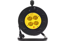 Подовжувач на котушці PowerPlant 50 м, 3x2.5мм2, 16А, 4 розетки, морозостійкий (JY-2002/50) - Фото