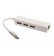 Переходник PowerPlant USB 3.1 Type-C - 3 порта USB 2.0 + Ethernet