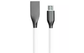 Кабель PowerPlant USB - microUSB, 1м, силикон, белый (CA910700)   - Фото