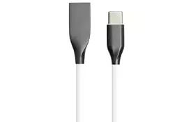 Кабель PowerPlant USB - Type-C, 1м, силикон, белый (CA910717)   - Фото