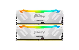 Модуль памяти для компьютера DDR5 32GB (2x16GB) 7200 MHz Renegade RGB White XMP Kingston Fury (ex. HyperX) (KF572C38RWAK2-32) - Фото