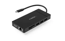 Концентратор Vinga USB-C 3.1 to VGA+HDMI+RJ45+3xUSB3.0+USB2.0+SD/TF+PD+Audio (VHYC10) - Фото
