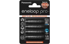 Аккумулятор PANASONIC Eneloop Pro AA 2500mAh NI-MH * 4 (BK-3HCDE/4BE) - Фото