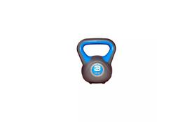 Гиря LiveUp Plastic Kettel Bell 3 кг сірий/блакитний LS2047-3 (6951376139594) - Фото