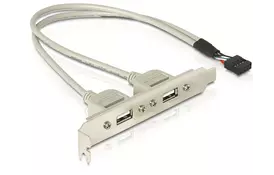 Планка расширения USB 2.0, на заднюю панель, 2 порта (B00103) - Фото