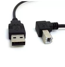 Кабель Value для принтера USB 2.0 AM/BM угловой, 90 градусов вверх 1 м Черный (S0754)