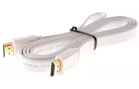 Кабель HDMI M - M 1.5 м V1.4 плоский Белый (B00547) - Фото