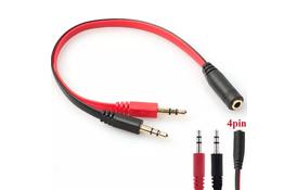 Переходник аудіо Jack 3.5mm F 4pin -> 2 Jack 3.5mm M (Audio+MIC) - Фото