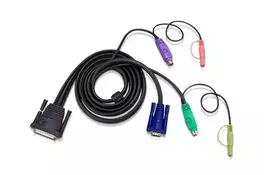 KVM кабель з інтерфейсами передачі звуку PS / 2 VGA 1.8 м Aten 2L-1701P - Фото
