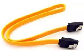 Дата кабель Value 2 х SATA Female 7-pin с защелками 0.4 м Желтый (S0640) - Фото