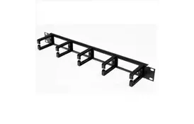 Кабельний організатор горизонтальний односторонній 1U 5 кілець 44x70 мм CMS UA-CMS-CM-05 - Фото