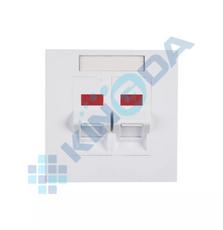 Рамка розетки под 2 модуля Keystone 86*86 Kingda со скошенной шторкой (KD-FP14)