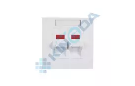 Рамка розетки под 2 модуля Keystone 86*86 Kingda со скошенной шторкой (KD-FP14) - Фото