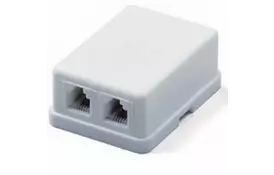 Розетка Taiwan RJ-12х2 Біла (KD-WP02) - Фото