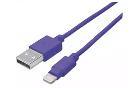 Дата-кабель Manhattan USB - Apple Lightning 0.15 м Purple (394451) - Фото
