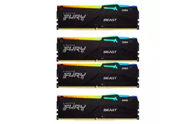 Модуль пам'яті для комп'ютера DDR5 128GB (4x32GB) 5600 MHz Beast RGB XMP Kingston Fury (ex.HyperX) (KF556C40BBAK4-128) - Фото Модуль пам'яті для комп'ютера DDR5 128GB (4x32GB) 5600 MHz Beast RGB XMP Kingston Fury (ex.HyperX) (KF556C40BBAK4-128) - Фото