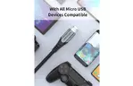 Дата кабеля USB 2.0 AM to Micro 5P 0.25m 3.0A (18W) PVC Gray Aluminum Alloy Vention (COAHC)