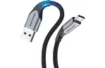 Дата кабеля USB 2.0 AM to Micro 5P 0.25m 3.0A (18W) PVC Gray Aluminum Alloy Vention (COAHC)