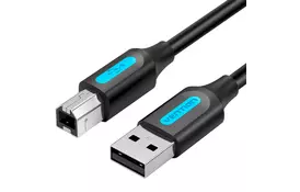 Кабель для принтера USB 2.0 AM/BM 3.0m 480Mbps PVC black Vention (COQBI) - Фото