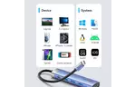 Концентратор Vention USB 3.1 Type-C to HDMI/USB 3.0x3/PD 100W Blue Aluminum Alloy Hub 5-in-1 (TGESB)