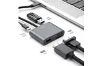 Переходник XO 4-in-1 Dock USB-C (HDMI/VGA/USB3.0/USB-C PD) (XO-HUB001SL)