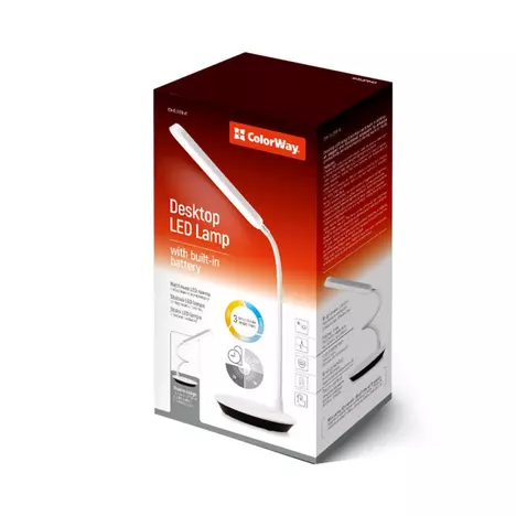 Настольная лампа ColorWay Portable & Flexible 360, 4W, battery 1800 mAh (CW-DL12FB-W) - Фото 5