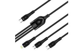 Дата кабеля USB 2.0 AM to Lightning + Micro 5P + Type-C 1.2m 3.0A (PD60W data) Black ColorWay (CW-CBPDU3060-BK) - Фото