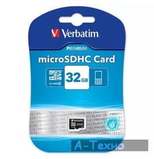 Карта памяти Verbatim 32GB microSDHC class 10 (44013)