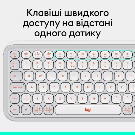 Клавиатура Logitech POP Icon Keys Bluetooth Off-White (920-013072) - Фото 3