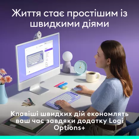 Клавиатура Logitech POP Icon Keys Bluetooth RU Lilac (920-013074) - Фото 2