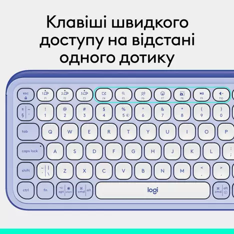 Клавиатура Logitech POP Icon Keys Bluetooth RU Lilac (920-013074) - Фото 7