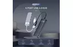 Концентратор Choetech USB 3.1 to 3хUSB 3.0+RJ45(1GB) Ethernet 4in1 (HUB-U02-BK)