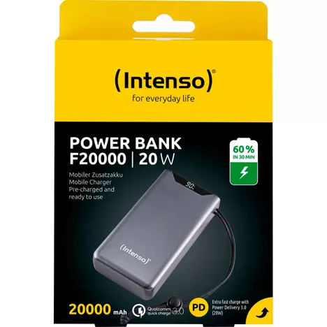 Батарея универсальная Intenso F20000 20000mAh PD/18W, QC3.0, grey (7332054) - Фото 2