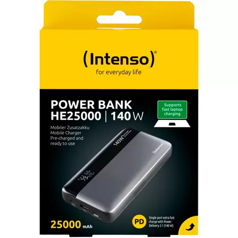 Батарея универсальная Intenso HE25000 25000mAh PD/3.1/140W + cable with built-in E-marker chip (7350060) - Фото 5