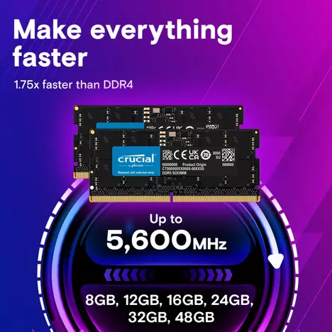 Модуль для ноутбука SoDIMM DDR5 8GB 5200 MHz Micron (CT8G52C42S5) - Фото 1