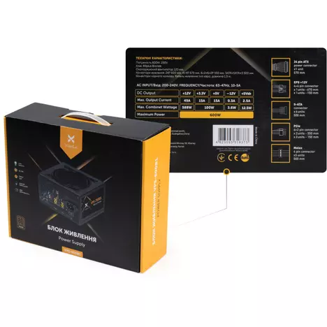 Блок питания Vinga 600W (VPS-600B1) - Фото 4