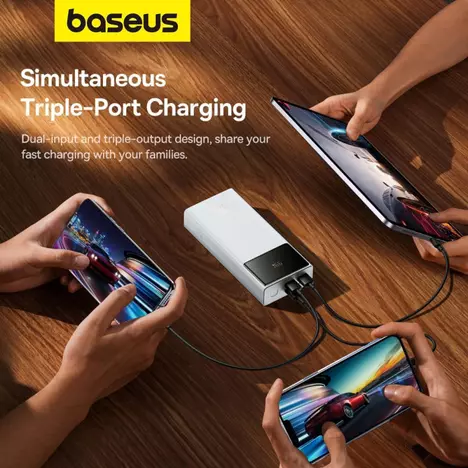 Батарея универсальная Baseus Star-Lord 20000mAh 30W OE, white (P10022904213-00) - Фото 5