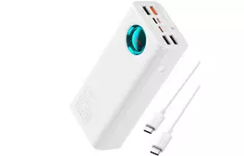 Батарея універсальна Baseus Amblight 26800mAh 65W OE, white (P10022402223-00) - Фото