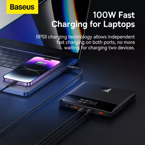 Батарея универсальная Baseus Blade 20000mAh 100W OE, black (PPBL000301) - Фото 2
