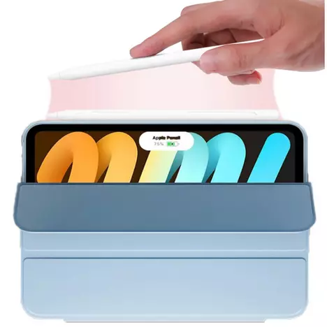 Чехол для планшета BeCover Tri Fold Hard TPU Apple iPad Mini 7 2024 Light Blue (712447) - Фото 3