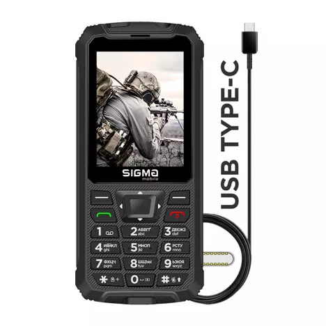 Мобильный телефон Sigma X-treme PR68 Type-C Black (4827798122419) - Фото 1