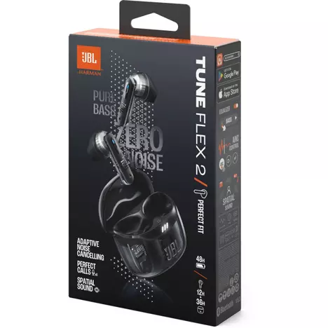 Наушники JBL Tune Flex 2 Ghost Black (JBLTFLEX2GBLK) - Фото 1